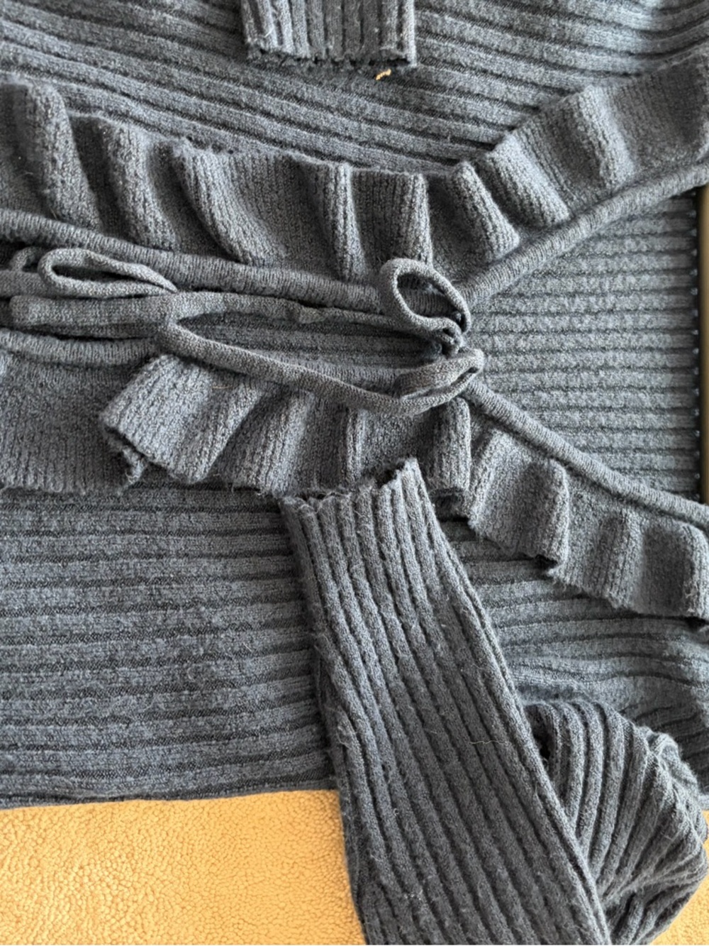 41 Hawthorn Navy Ribbed Knit Cardigan - Picture 2 of 3